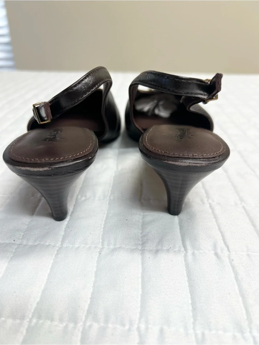 Madewell The Emilie Slingback Pump in Coffee Bean Brown Leather Size 10